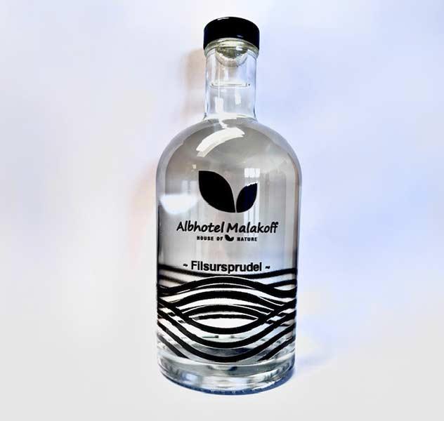 Flasche vom Filsursprudel des Albhotel Malakoff