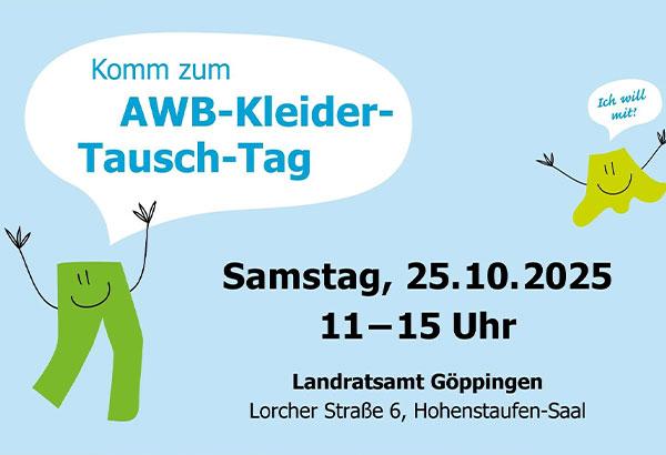 AWB Kleider-Tausch-Tag Komm zum AWB-KLeider-Tausch-Tag, Samstag, 25.10.2025 von 11 bis 15 Uhr