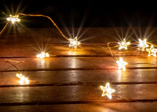 Sternen-Lichterkette mit LED-Lämpchen – Team Klima