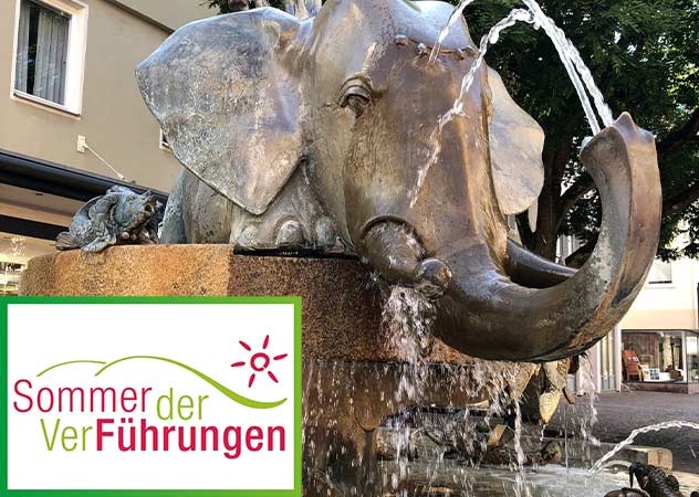Forellenbrunnen der Stadt Geislingen (Elefant aus dessen Rüssel Wasser sprudelt) © Stadt Geislingen an der Steige